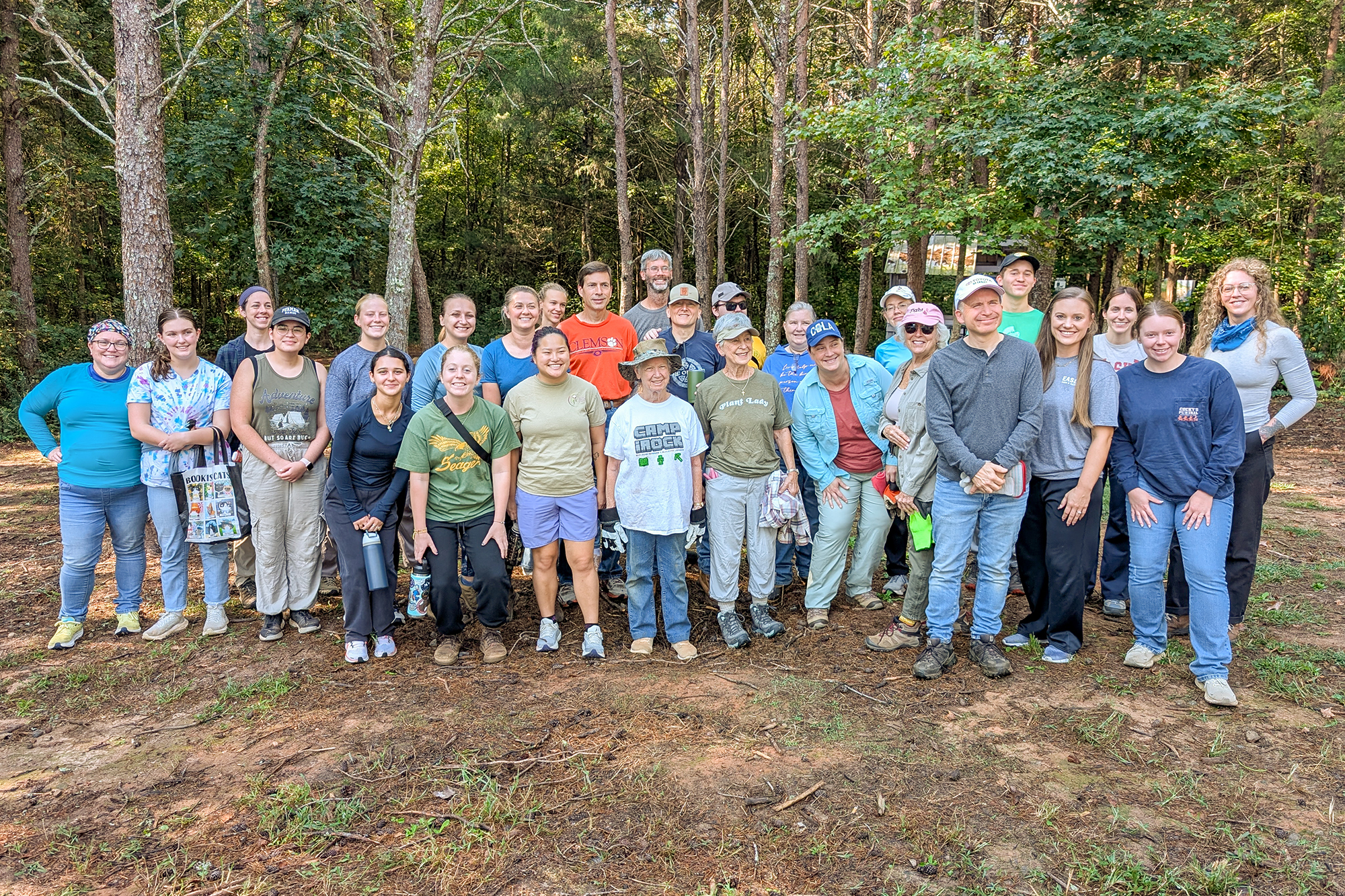 Volunteers helped remove non-native invasive plant species to improve habitat for native wildlife and migratory species at Nalley Brown Nature Park in Easley.