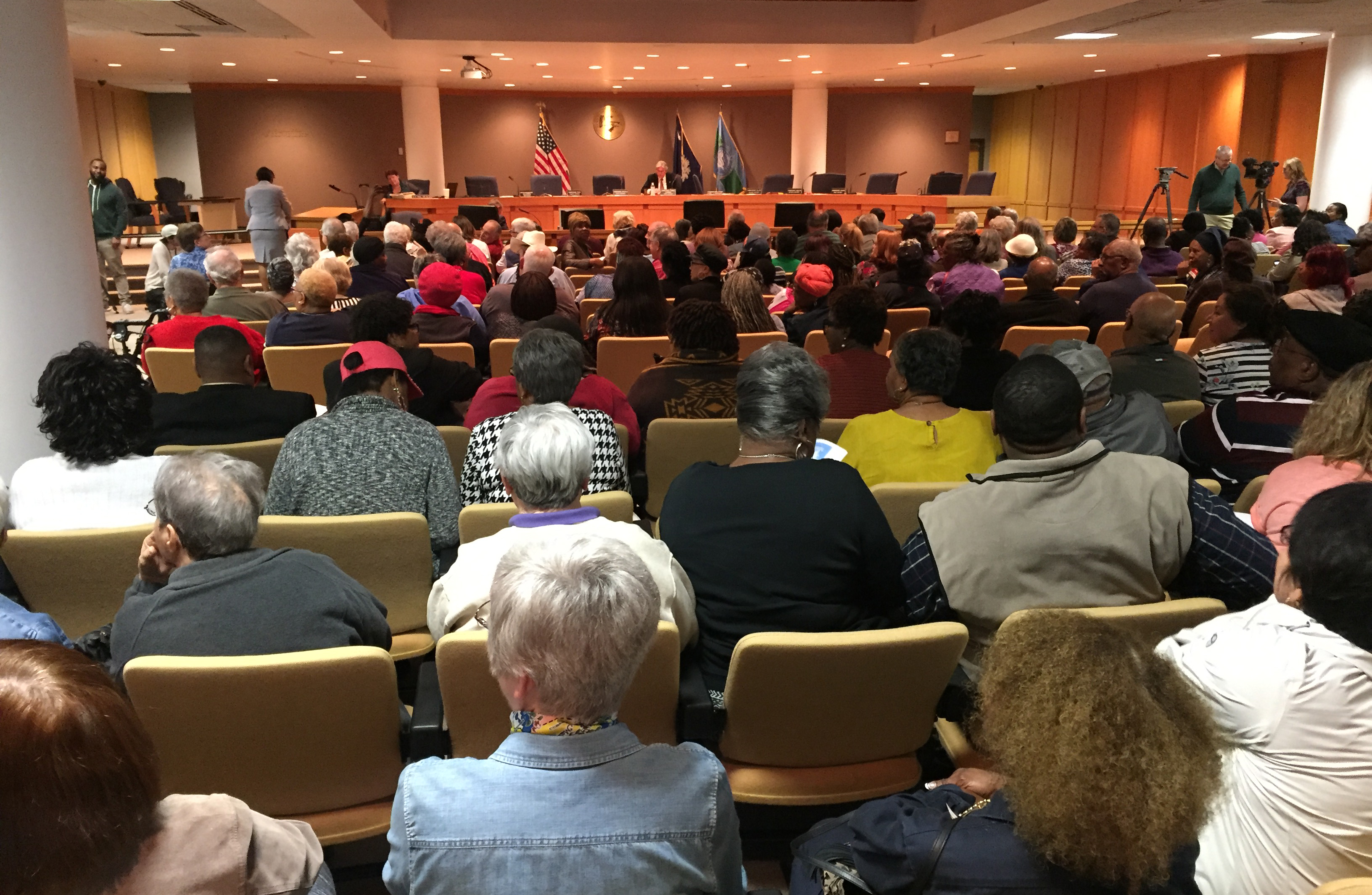 Attendees at a Duke Rate Case hearing in Greenville