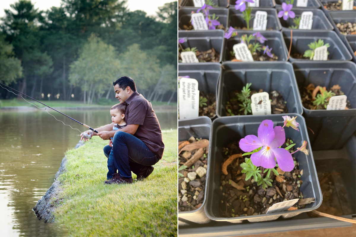 Fishing on Broadway Lake; Native plant shopping at Carolina Wild