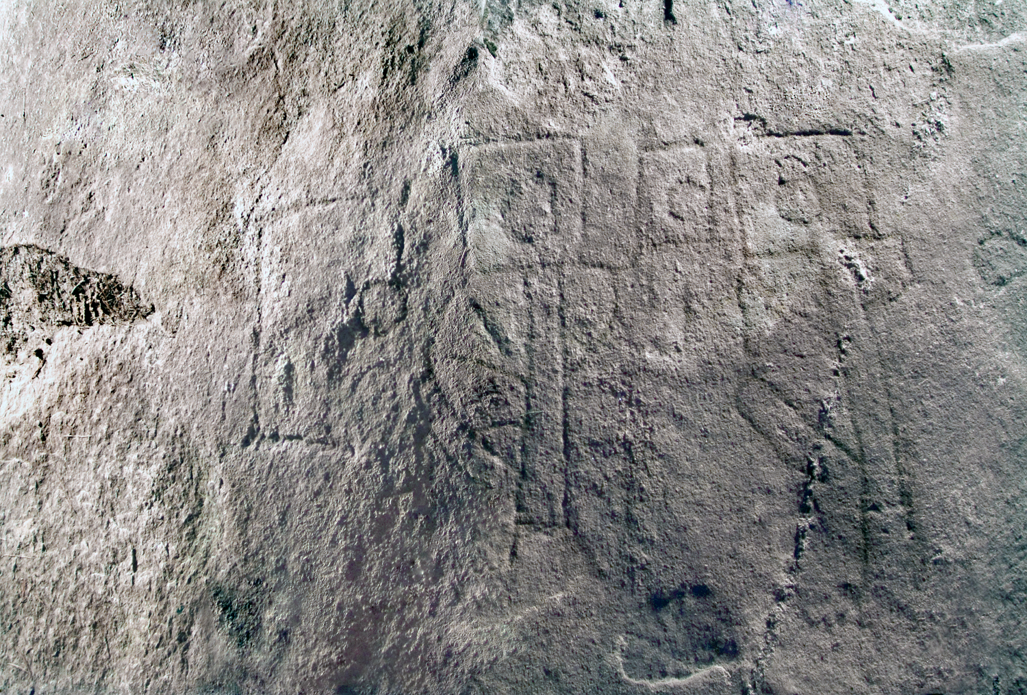 Jocassee Gorges petroglyph, photographed during the SC Rock Art survey. Photo credit: Lezlie Barker